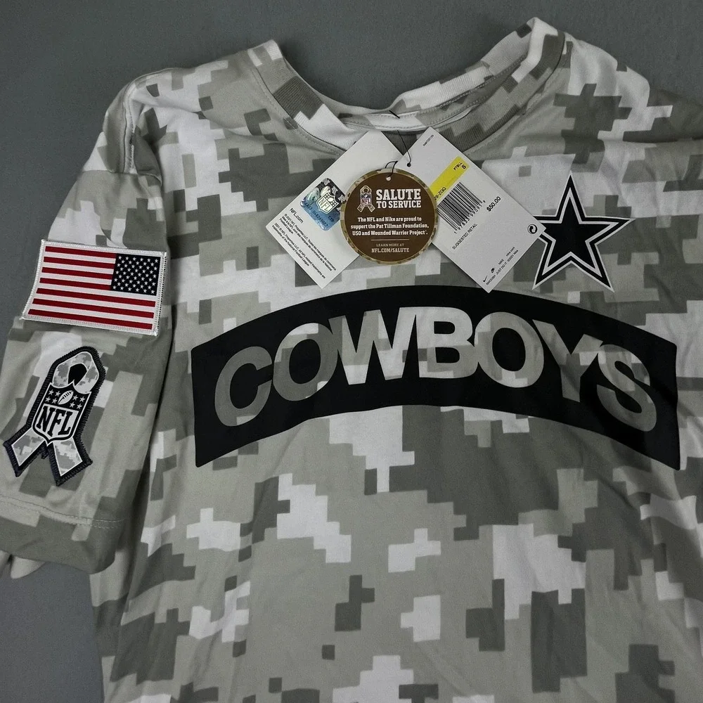 Dallas Cowboys Shirt Mens Small NFL Football Nike Salute To Service‎ Camo NEW